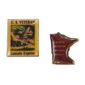 Veteran Pinback USA MN Ramada Express County Service Officer Patriotic Lapel Lot
